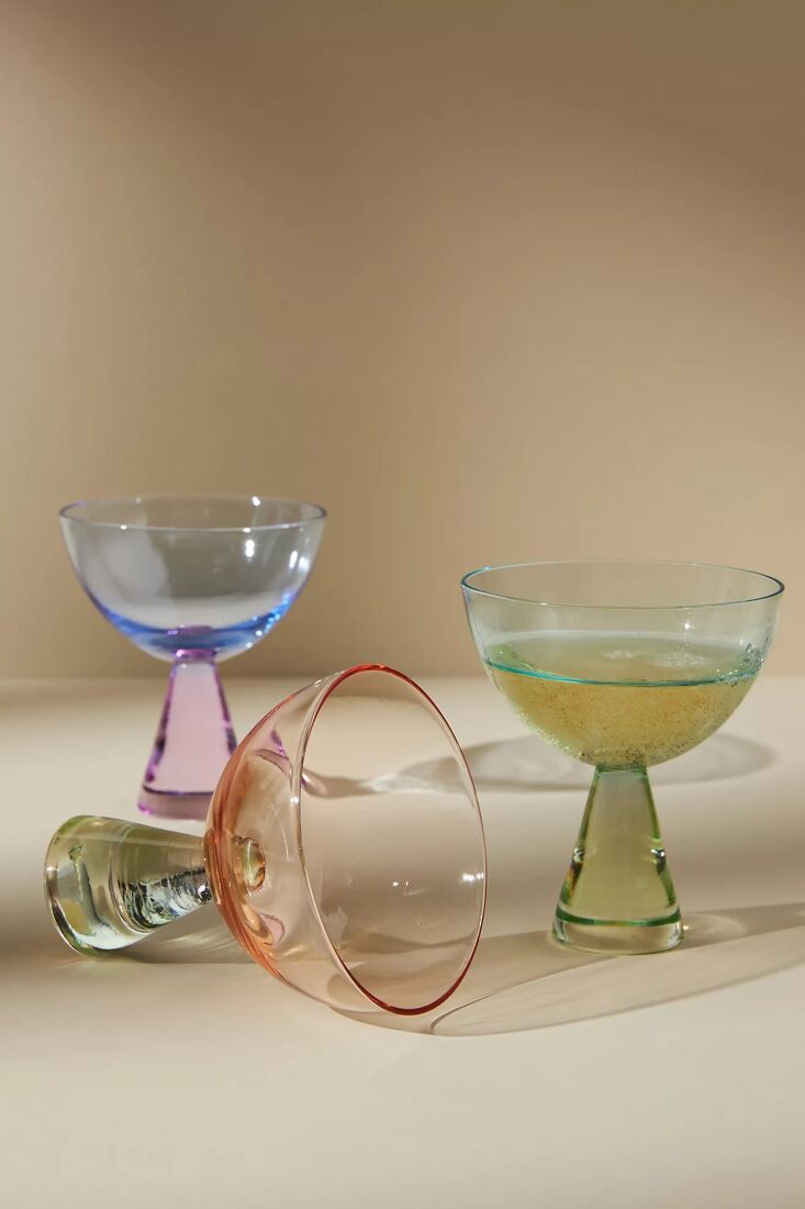 and a less pricey dupe: the ramona coupe glasses are \$56 for a set of four fro 15
