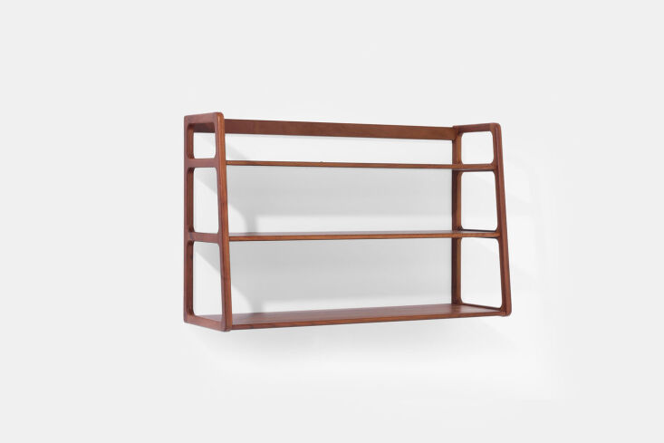 the scp agnes wall shelf in walnut is 7,0\20 sek (about \$700 usd) at artilleri 28