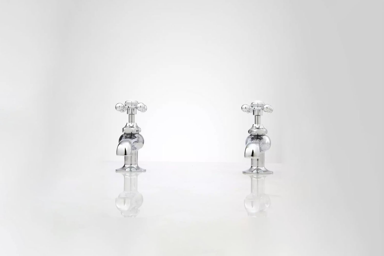 signature hardware reproduction cross handle sink faucets pair chrome 6