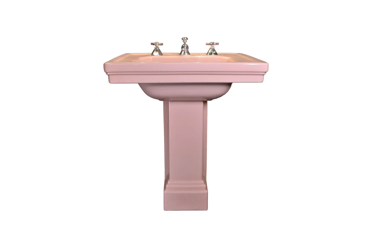 vintage pink pedestal sink 7