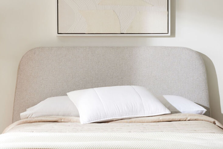 the camilla headboard has a subtle curved edge; starting at \$399 for the queen 15