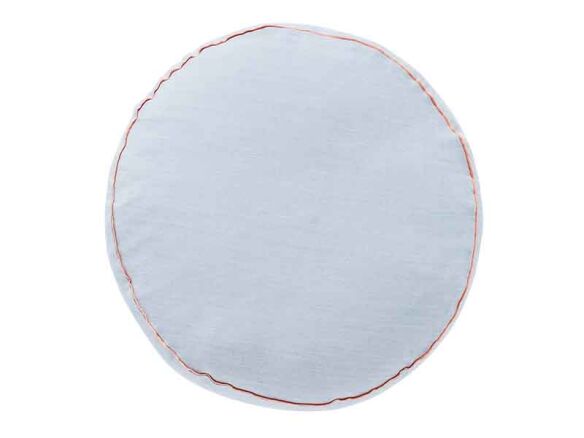 mukesh round linen cushion illusion blue 8