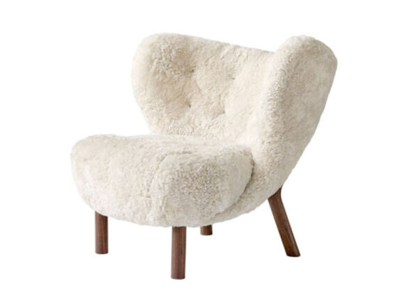 little petra lounge chair, moonlight sheepskin – walnut 8