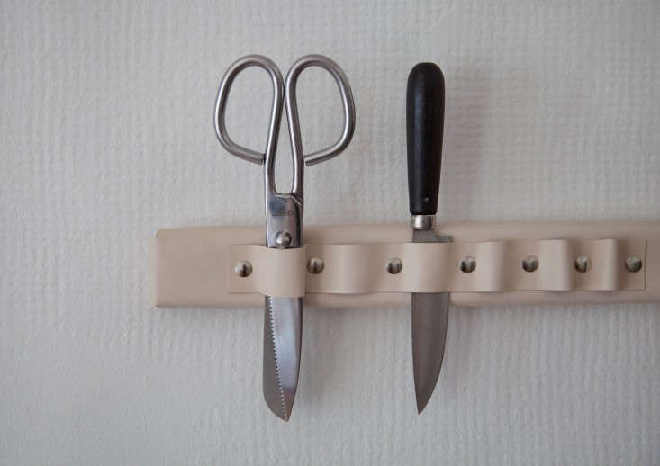 DIY: A Wall-Mounted Leather Knife Rack - Remodelista
