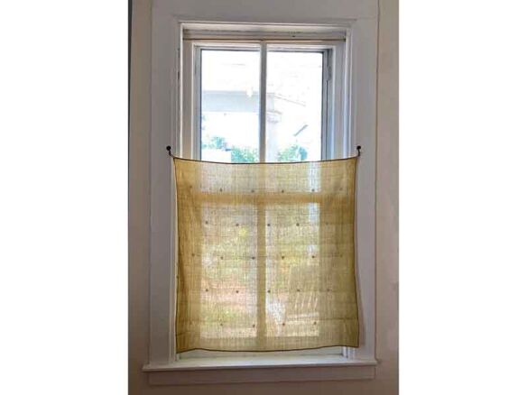 organic cotton golden cafe curtain with inlay 8