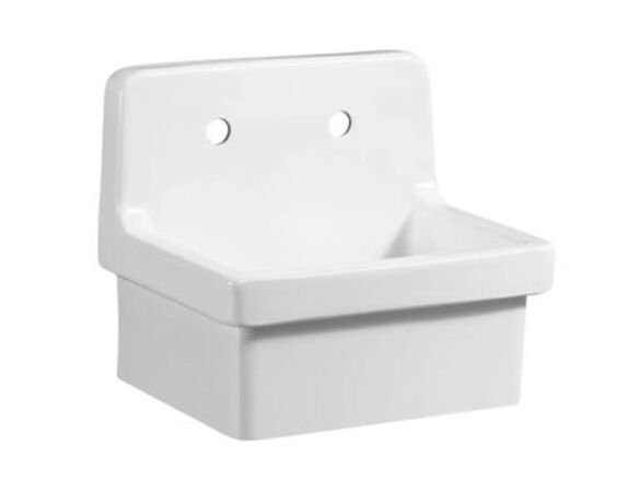 randolph morris white porcelain wall mount utility sink   1 584x438