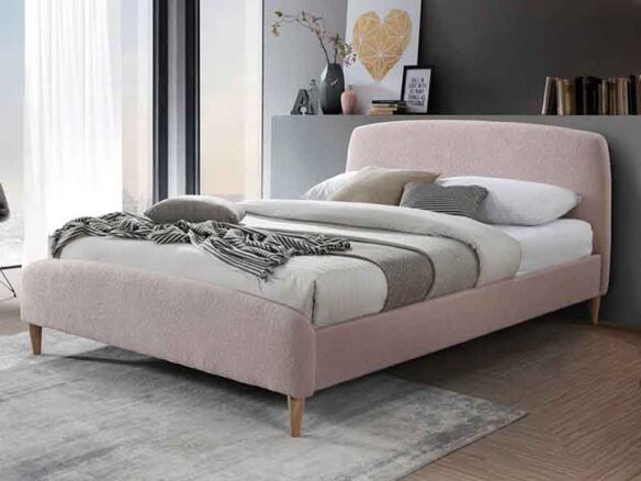 birlea otley king size pink fabric bed frame 8