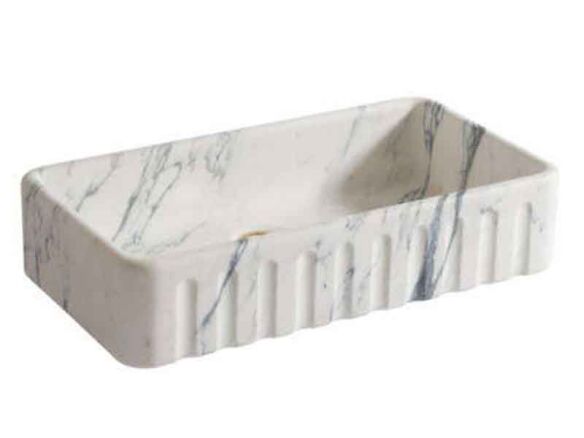 devol kitchens fluted tuscan farmhouse single arabescato marble sink   1 584x438