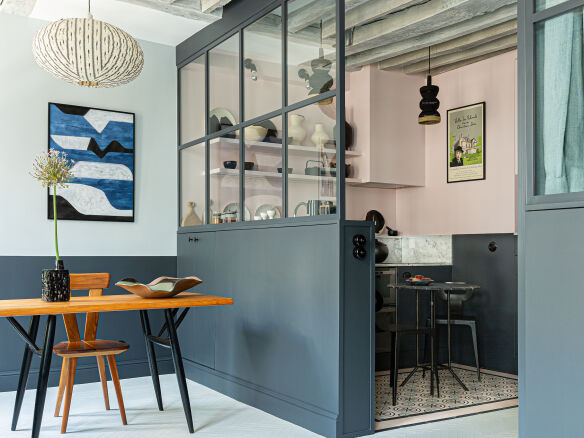 steal this look: a pocket kitchen in paris with a fresh pastel palette 9