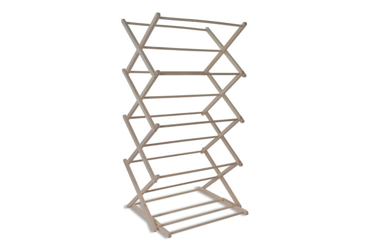 the folding clothes horse is made of beech wood; £40 at garden trading. 21