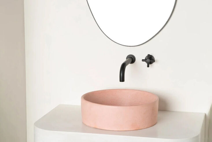 the marcias concrete basin shelf sink, shown in color babe, £\1,\24\2 at m 23
