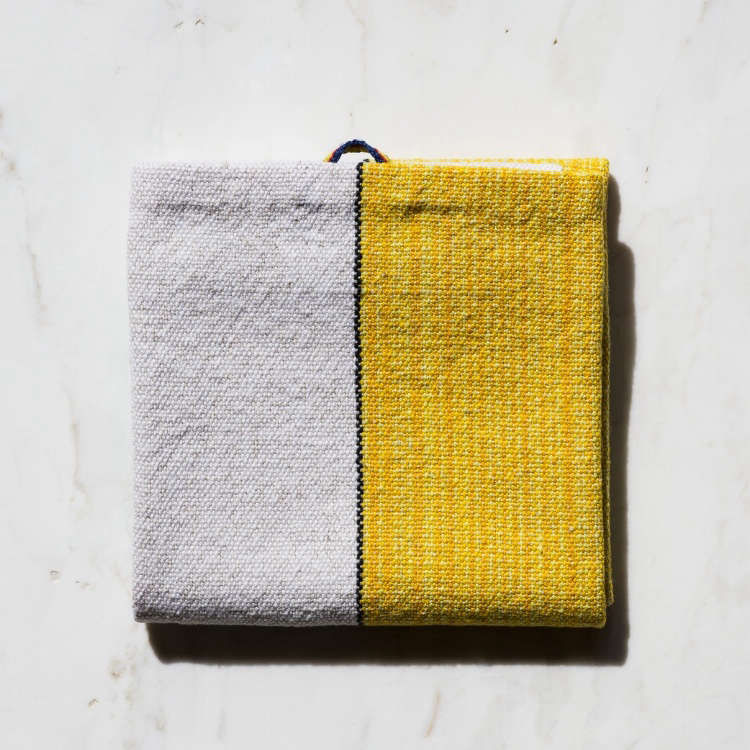 Artisanal dish towels, pillows, and linen tape woven by Stephanie Seal Brown