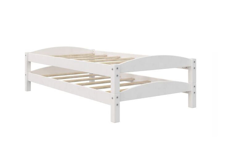 the opus white stackable twin beds from dorel living come as two beds for $23 18