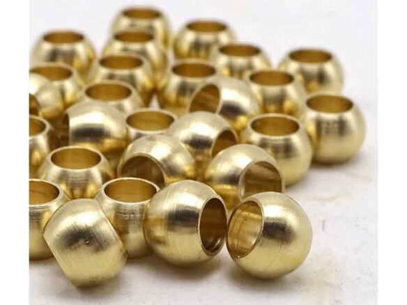 brushed matte finish solid brass beads big holes 8