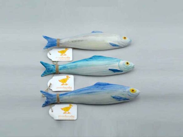 ceramic sardines: blue 8