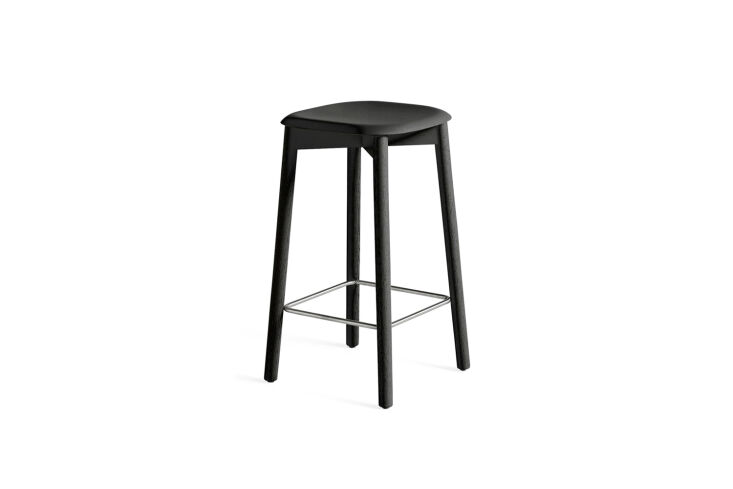 the hay soft edge 8\2 stool in blackened oak is available in bar and counter he 15