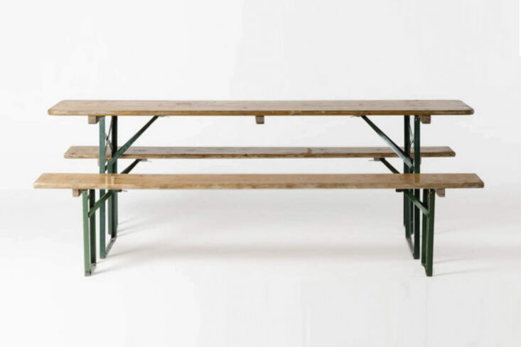 the dining table is a vintage beer garden table. see the vintage beer garden ta 18