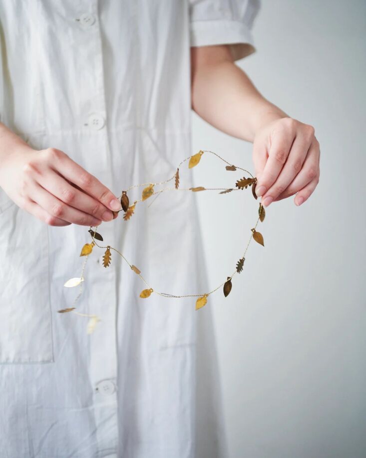 the brass garland in leaf, \$\2\1 from fog linen. 14