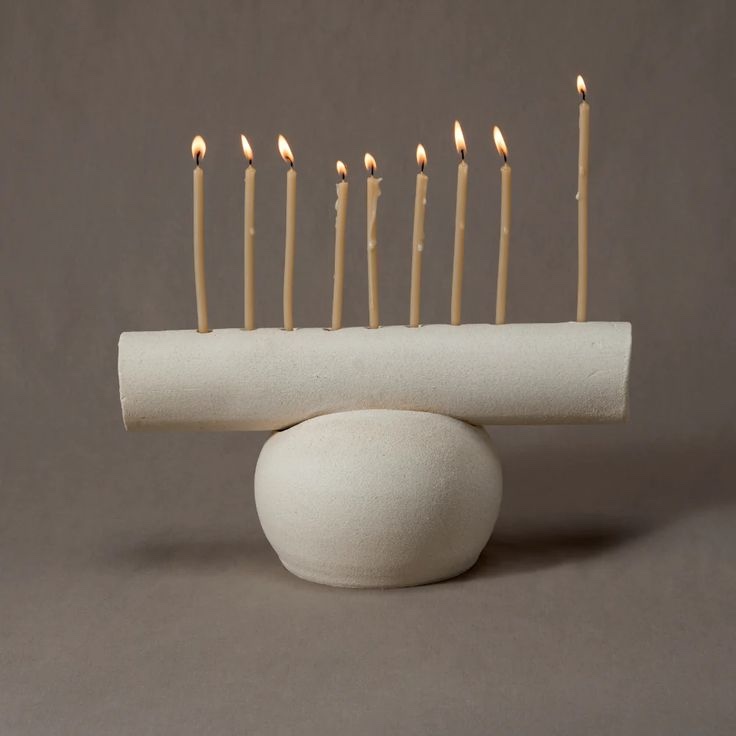 the goldie menorah from style union home is made to order in la. the two pieces 18