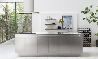 Stainless steel kitchen cabinets: 8 modern examples - COCO LAPINE