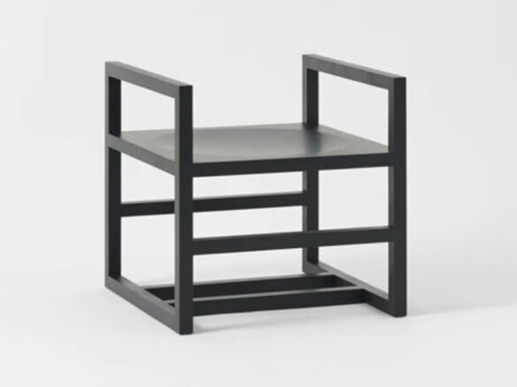 ebonized oak cube chair 8