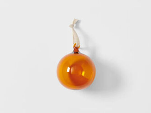 mouth blown amber glass ball ornament 8