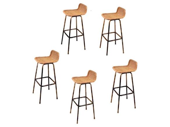black & rattan high stools by dirk van sliedregt 8