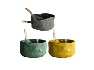 canvas foldable fabric water bowl   1 376x282