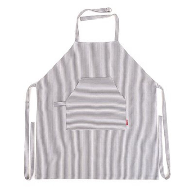 striped aprons in blue and white or red and white, $18, are made of 100 perc 13