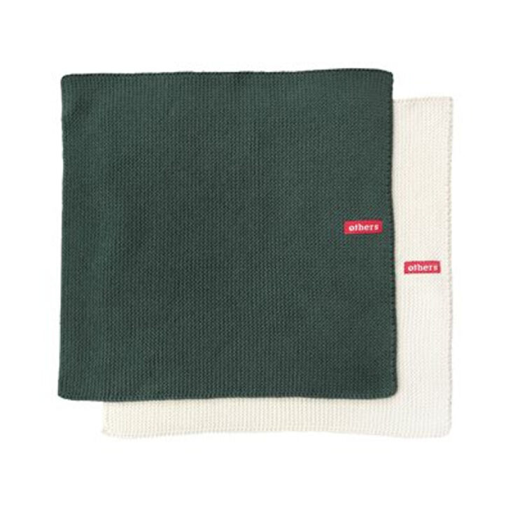 all cotton dishcloths in natural and dusty green are \$\13 for the two. a simil 17