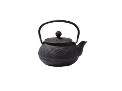 Cast Iron Wood Stove Kettle Steamer with Pine Cone Design - Black