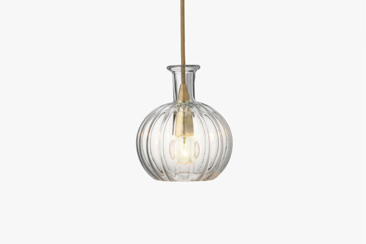 the latham glass pendant is \$\279 at pottery barn. 16