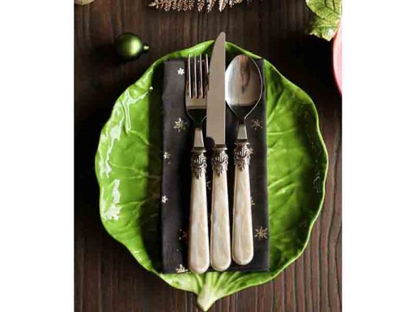 Green Cabbage Leaf Plate portrait 42
