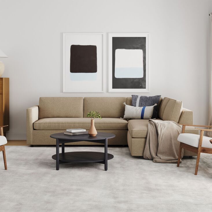 the west elm lucent rug in frost gray starts at \$499 for the 5 by 8 foot size. 14