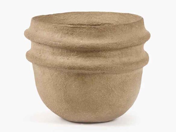 flower pot brown paper mache earth 17