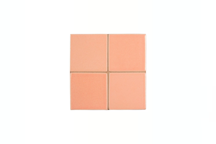 the 3&#\2\15;3 field tiles in peach matte by mcintones ceramics are perhaps 14