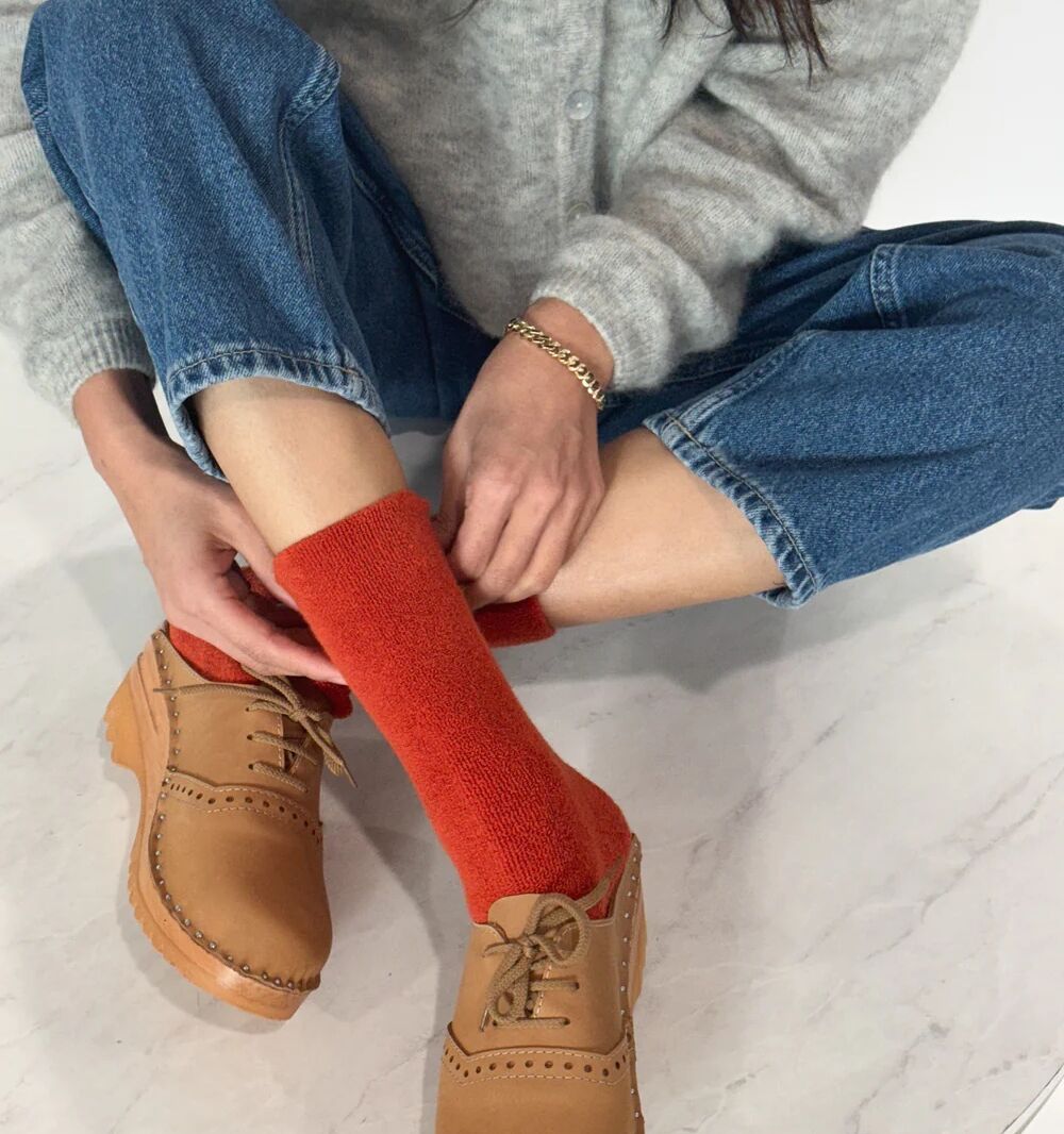 le bon shoppe clous socks burnt orange  