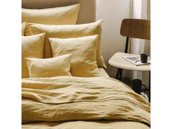 washed linen pillowcase – midday yellow 15