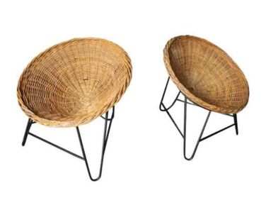 vintage midcentury bamboo iron pod armchairs 1960s   1 376x282