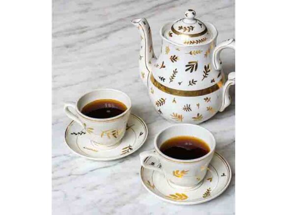 bazar d alger paris hardwood patterned tea set  