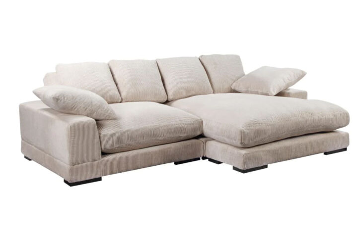 the cream corduroy sofa is \$4,\100 at dyphor shop. 21