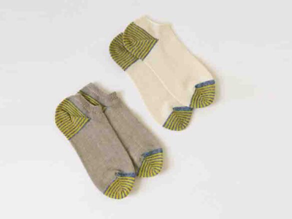 japanese garabou linen striped ankle socks 14