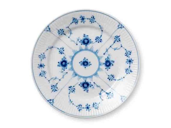 blue fluted plain plate 14