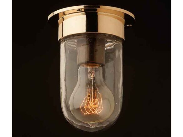 small brass flushmount light  