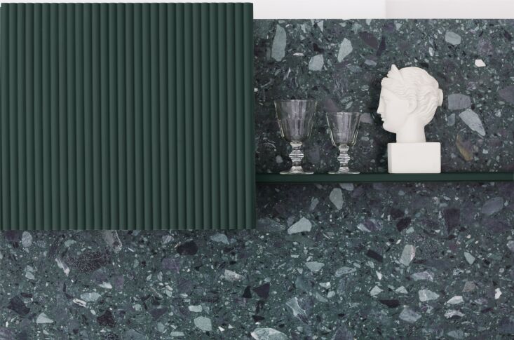 the composite marble evokes a harlequin pattern in free fall. the range vent co 19