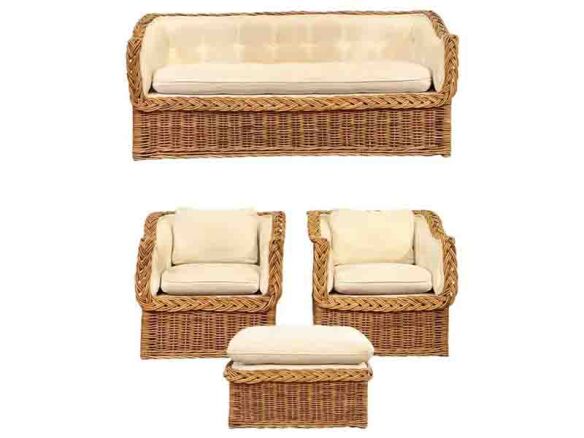 italian wicker works rattan living room set 11