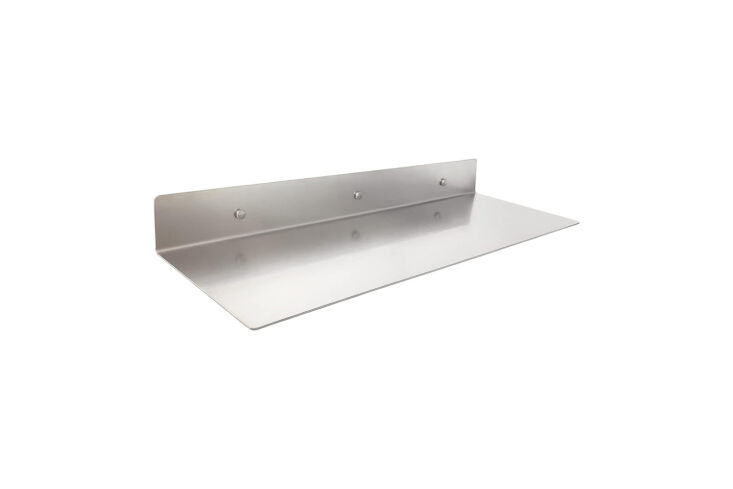 the eadot stainless steel floating shelf in a brushed nickel finish is \$55.99  19