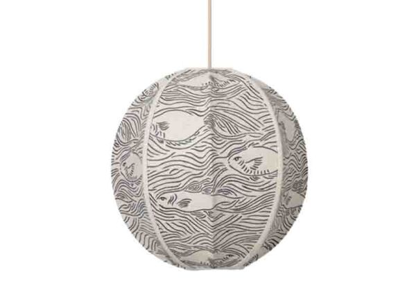 stream embroidered textile lampshade 12
