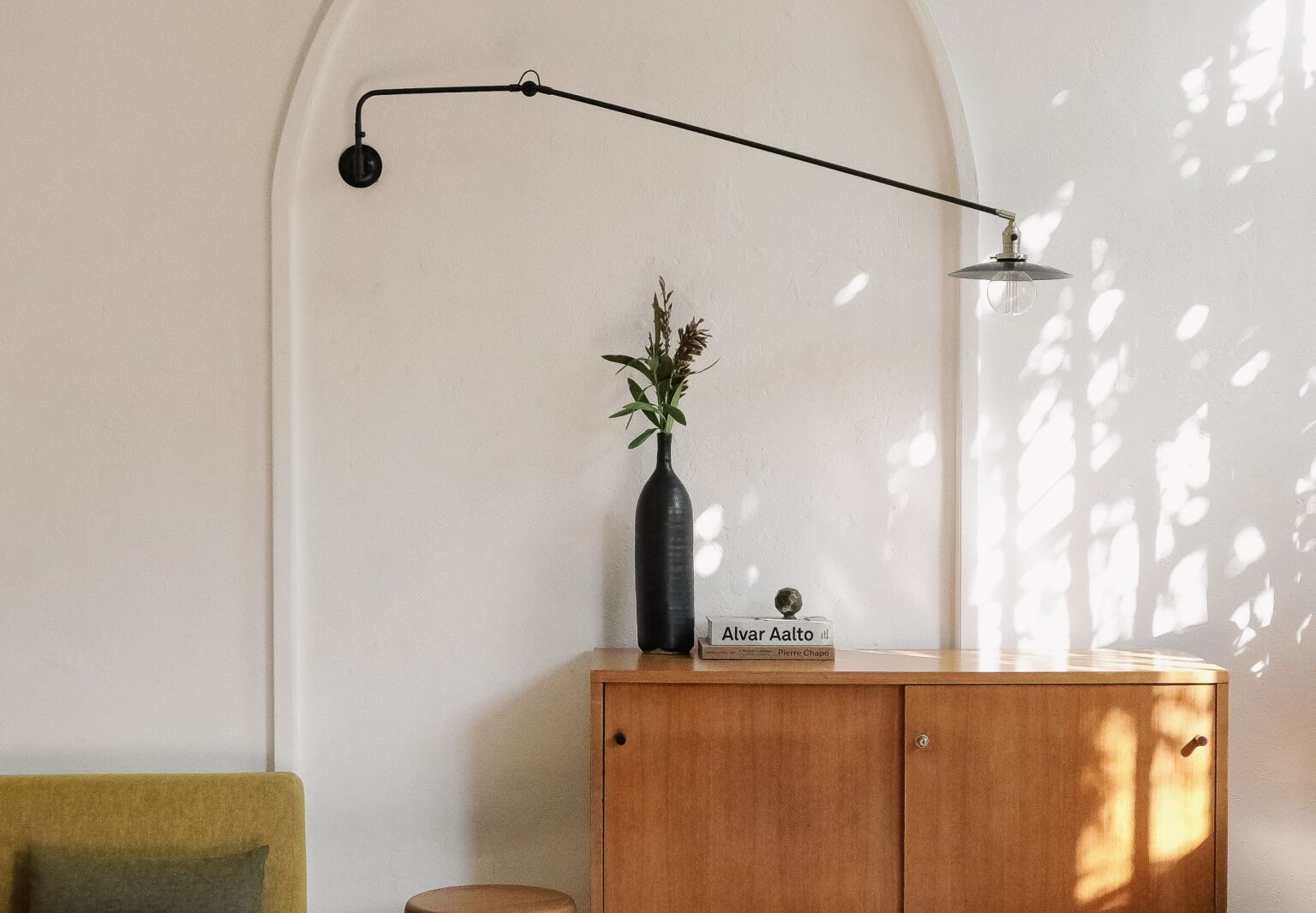 wo and we w two arm high wall lamp  