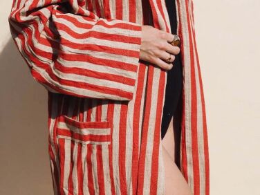 red white stripes beach robe mizarand alcor